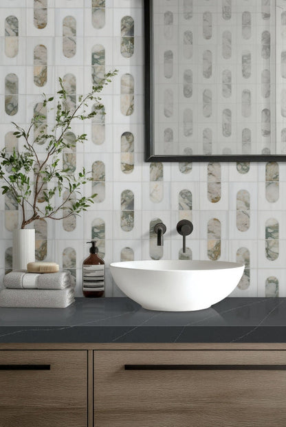 Bianco Dolomite Moderno Polished Mosaic