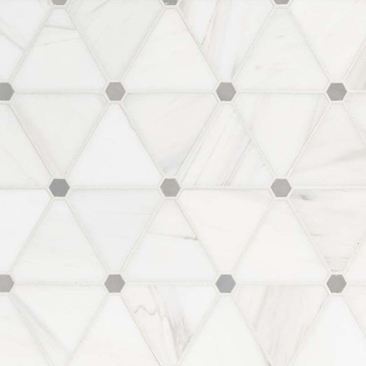 Bianco Dolomite Pinwheel Tile