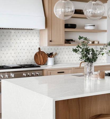 Bianco Dolomite Pinwheel Tile