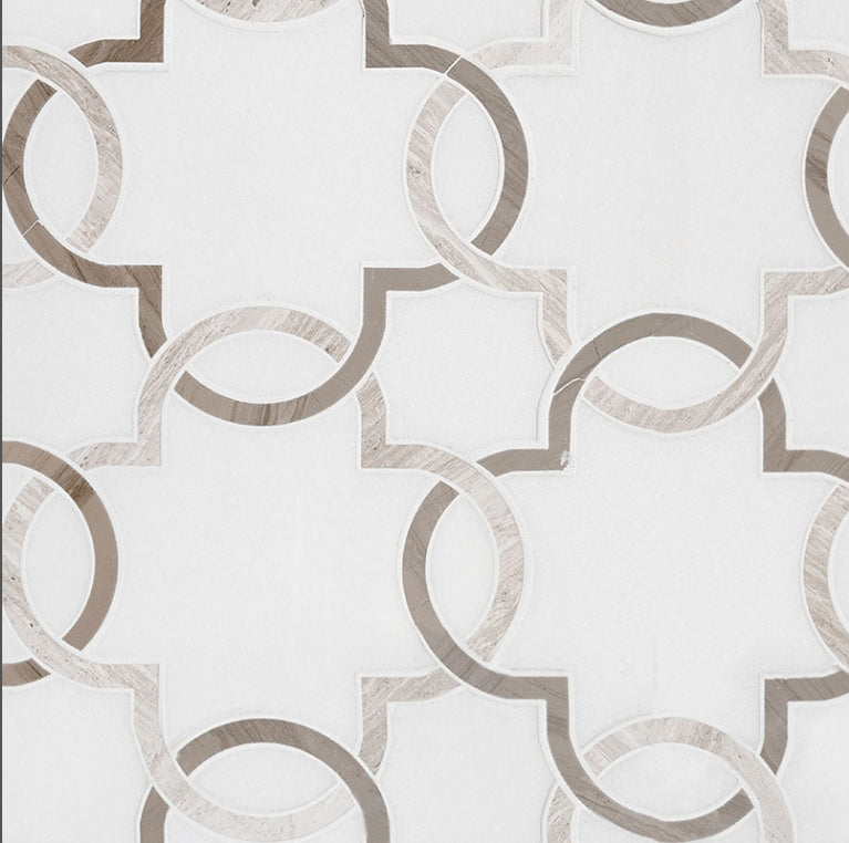 Bianco Quatrefoil Polished Tile