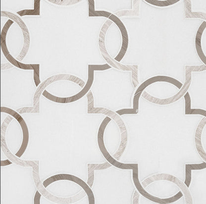 Bianco Quatrefoil Polished Tile