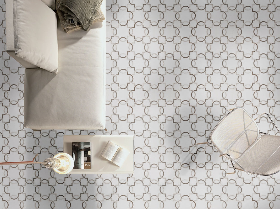 Bianco Quatrefoil Polished Tile