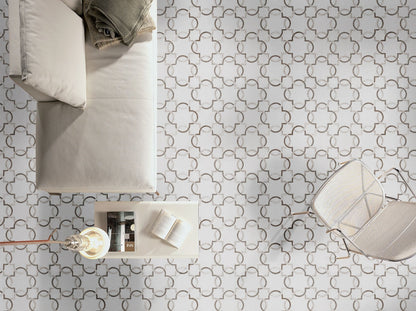 Bianco Quatrefoil Polished Tile