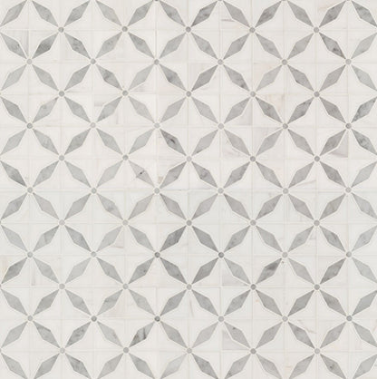 Bianco Starlite Marble Geometric Tile