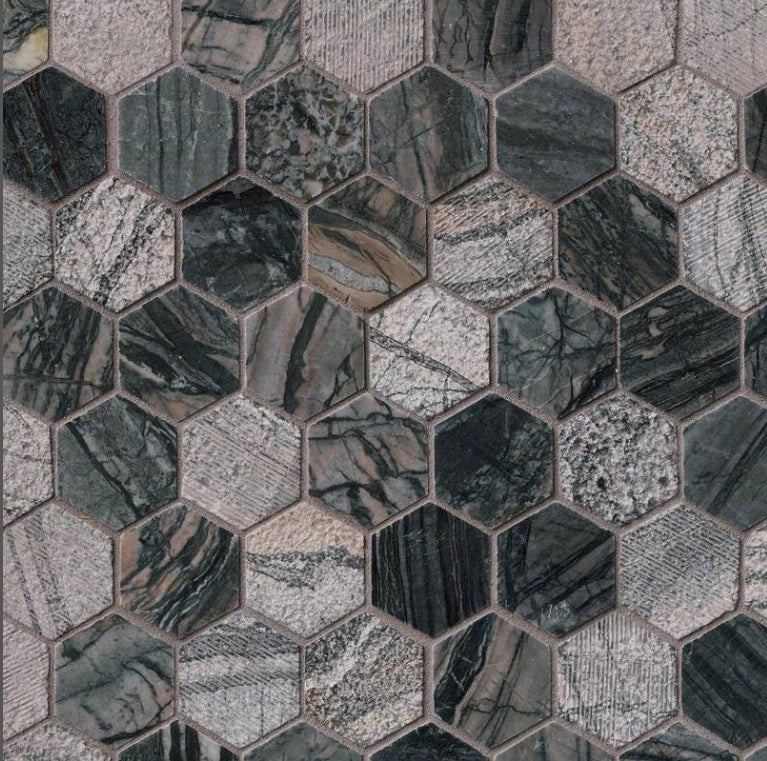 Henley Multi Finish Hexagon Mosaic Tile