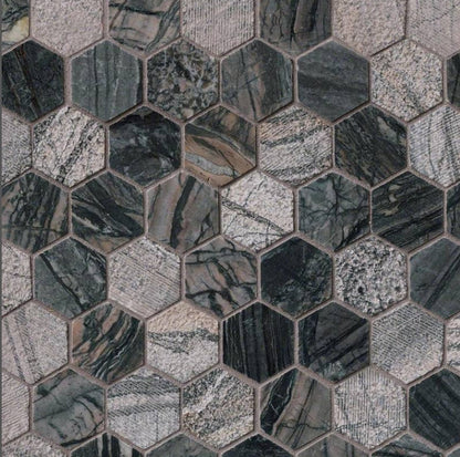Henley Multi Finish Hexagon Mosaic Tile