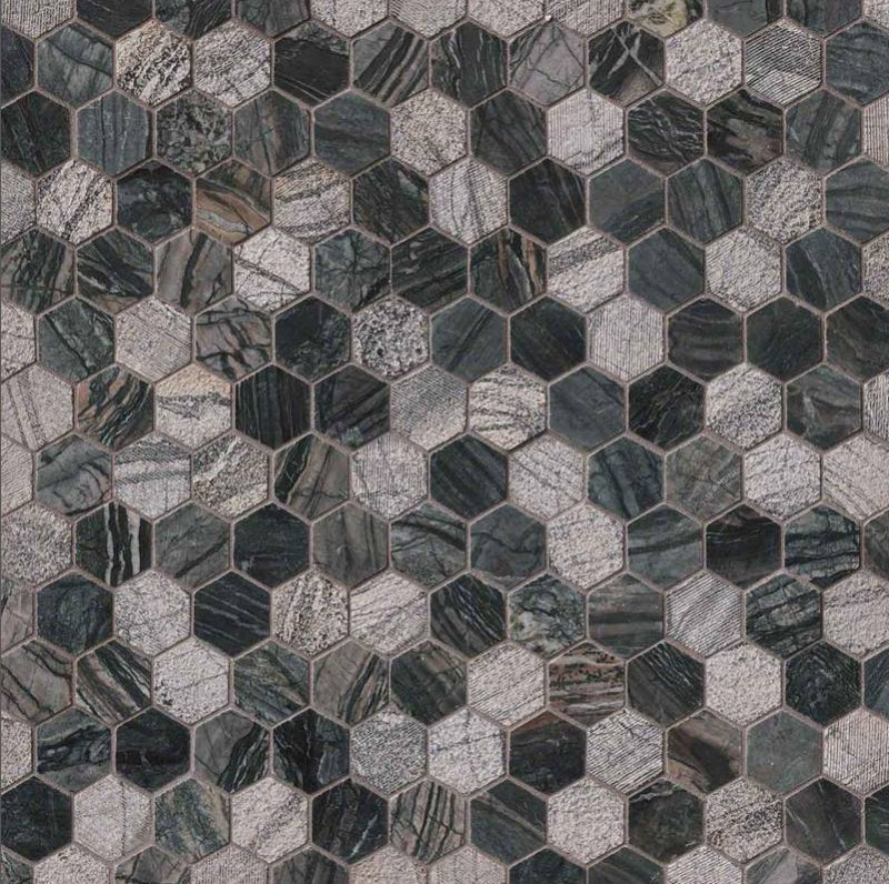Henley Multi Finish Hexagon Mosaic Tile