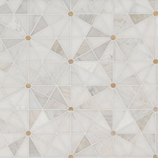 Luxor Elegante Pinwheel Gold Mosaic Tile