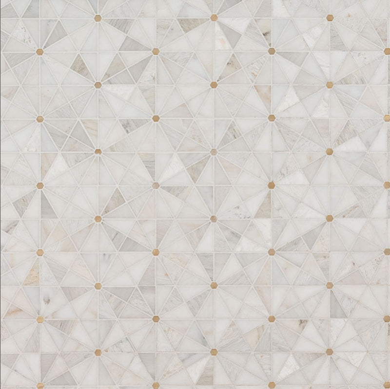Luxor Elegante Pinwheel Gold Mosaic Tile
