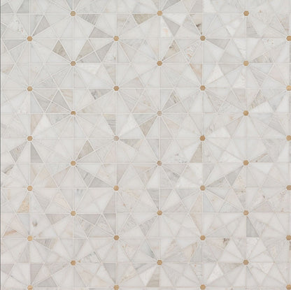Luxor Elegante Pinwheel Gold Mosaic Tile