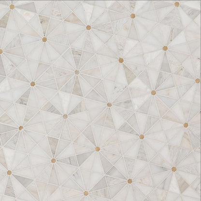 Luxor Elegante Pinwheel Gold Mosaic Tile