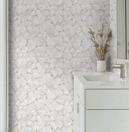 Luxor Elegante Pinwheel Gold Mosaic Tile