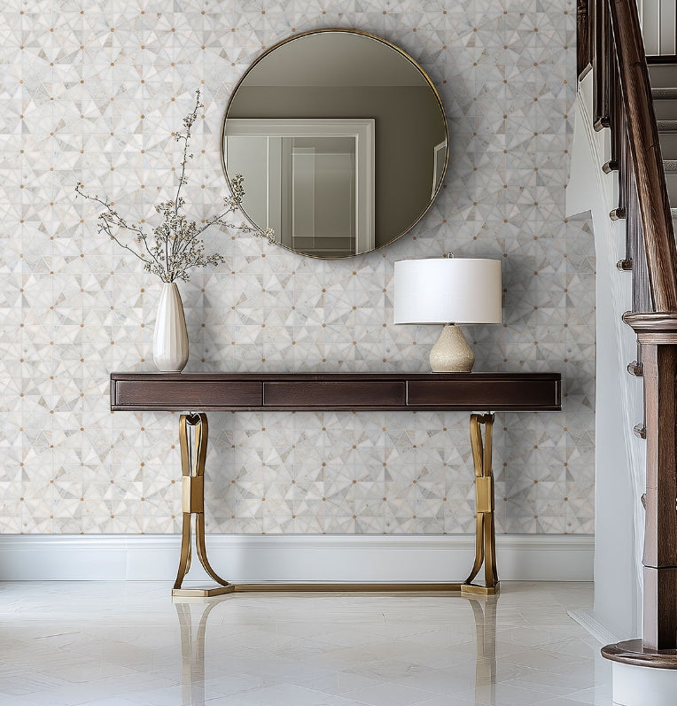 Luxor Elegante Pinwheel Gold Mosaic Tile