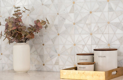 Luxor Elegante Pinwheel Gold Mosaic Tile