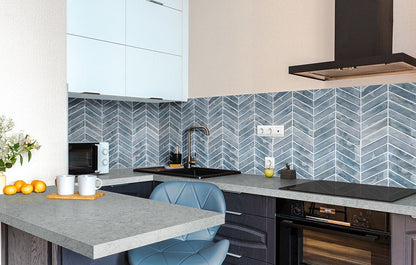 Blue Shimmer Chevron Pattern