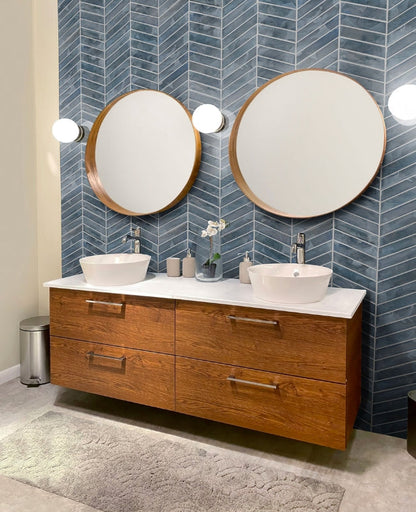 Blue Shimmer Chevron Pattern