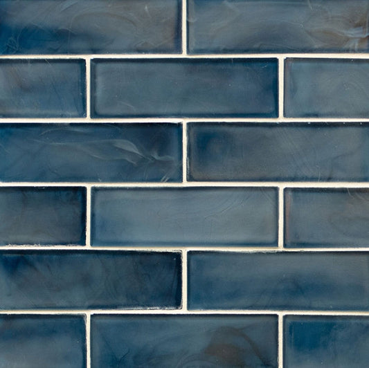 Blue Shimmer Glass Subway