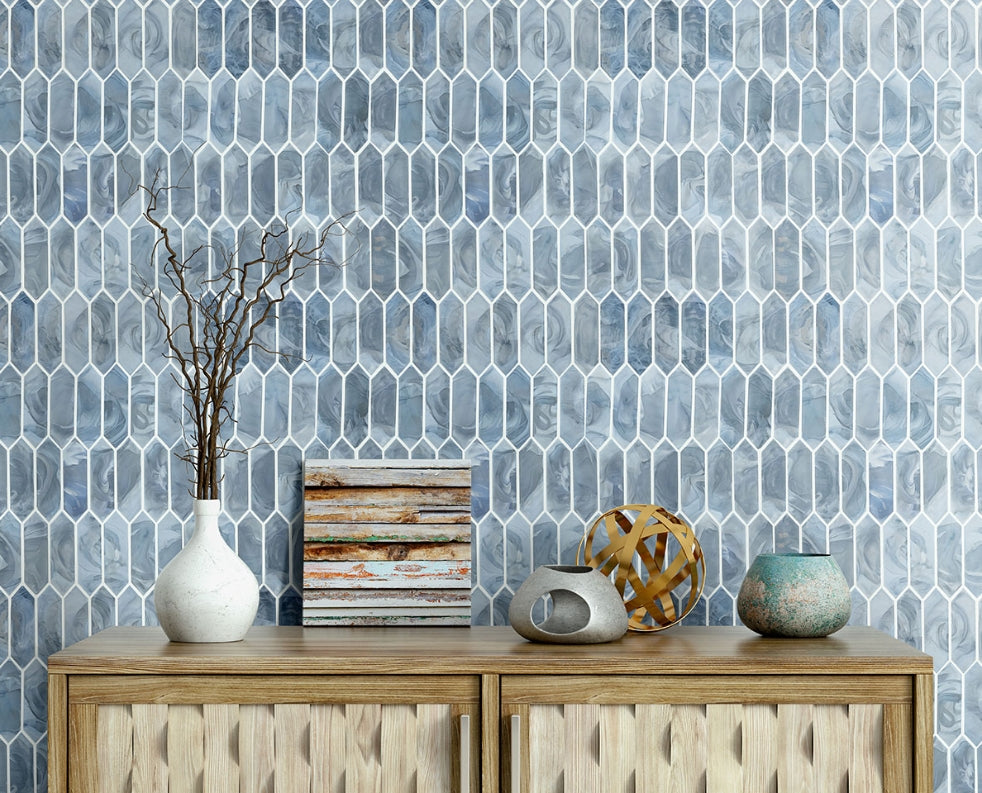 Blue Shimmer Picket Glass