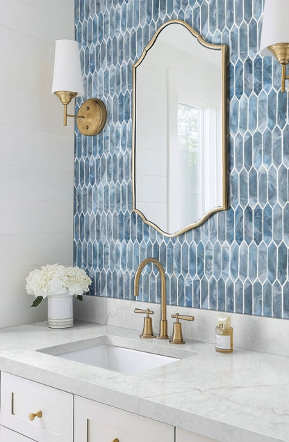 Blue Shimmer Picket Glass