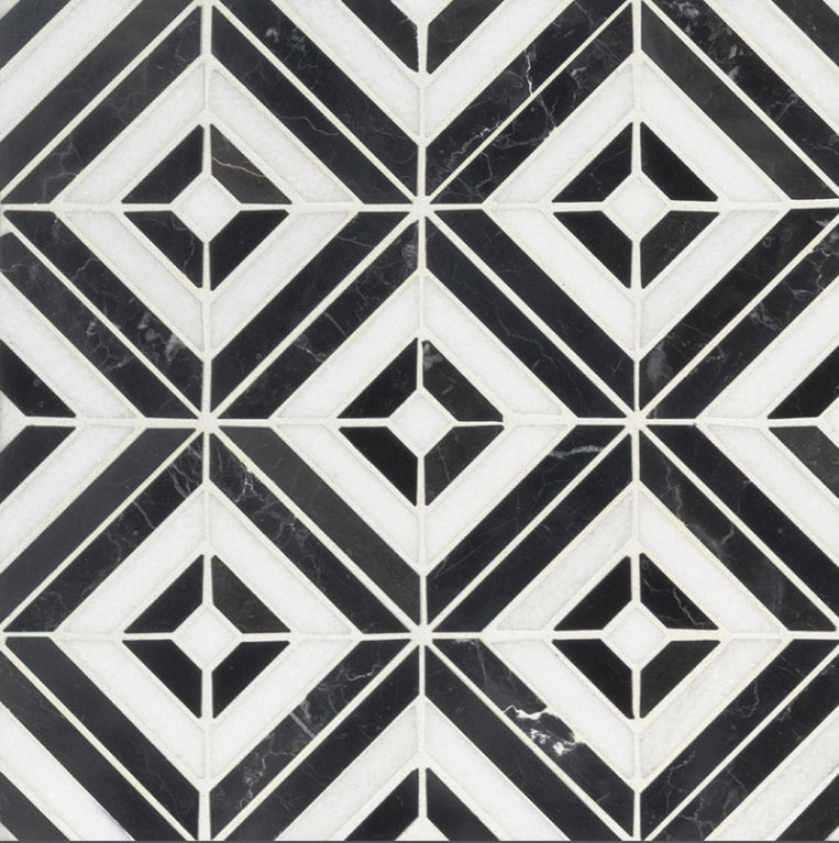 Rhombix Nero Geometric Tile