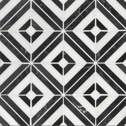 Rhombix Nero Geometric Tile