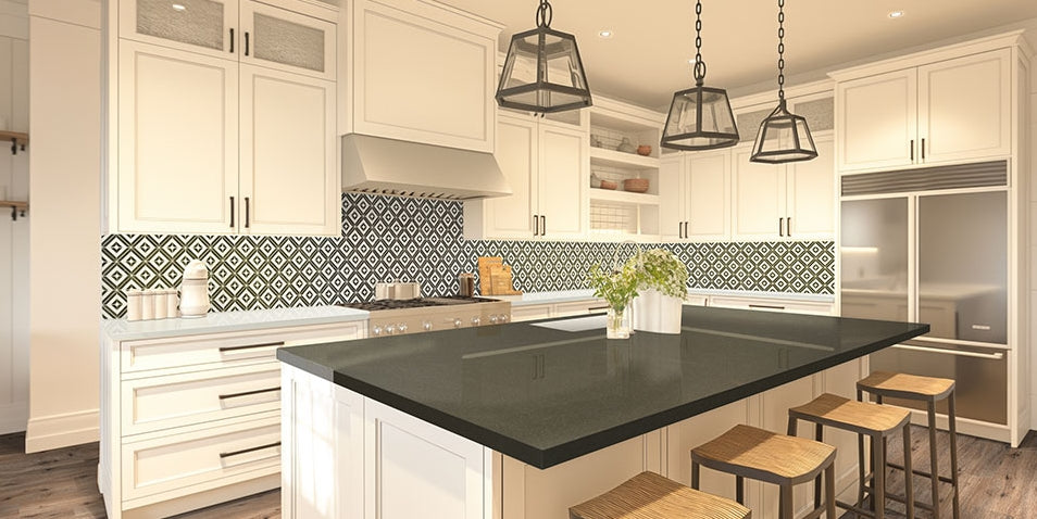 Rhombix Nero Geometric Tile
