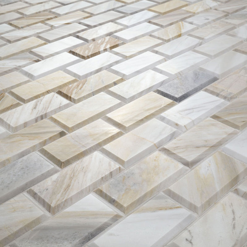 Athena Gold Beveled Tile 2x4