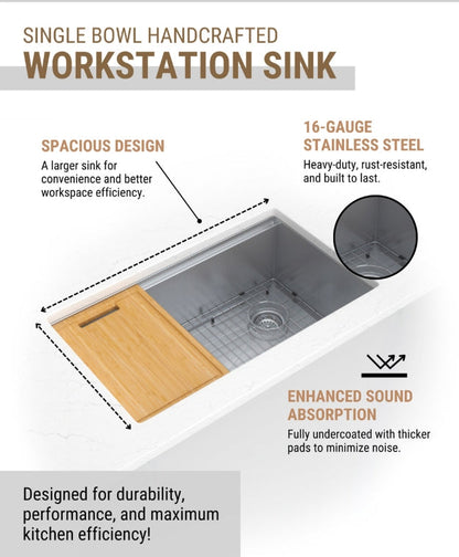 SINGLE BOWL HANDCRAFTED WORKSTATION 3319