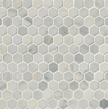 Arabescato Carrara 1” Hexagon Mosaic Tile