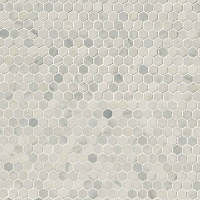 Arabescato Carrara 1” Hexagon Mosaic Tile