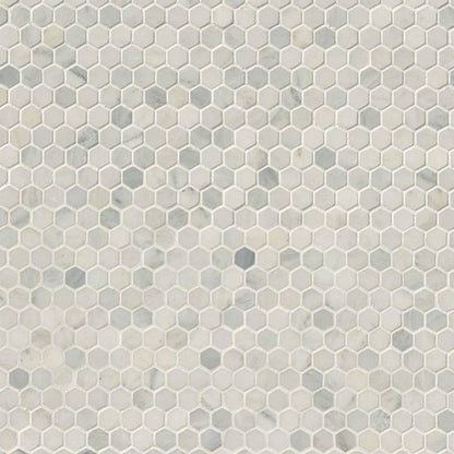 Arabescato Carrara 1” Hexagon Mosaic Tile