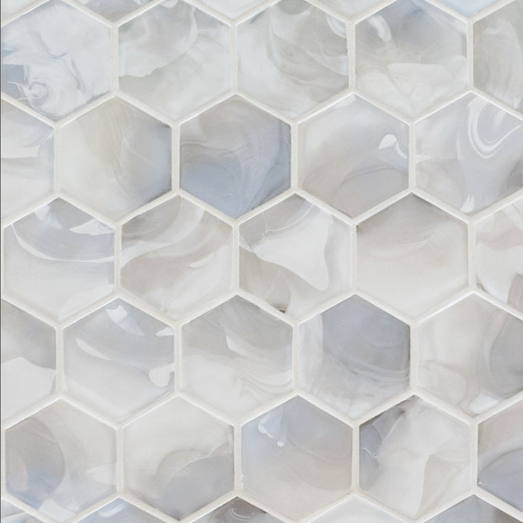 Akoya Pearl 3" Hexagon Mosaic Tile