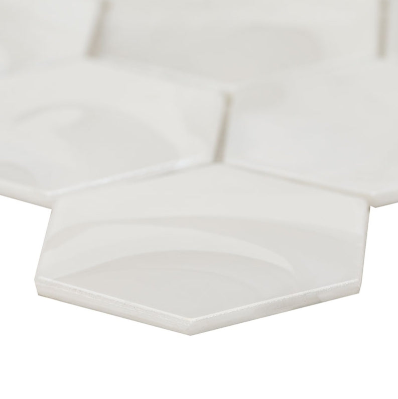 Akoya Pearl 3" Hexagon Mosaic Tile