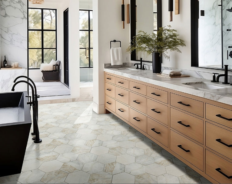 Arabescato Venato 8" Hexagon Honed