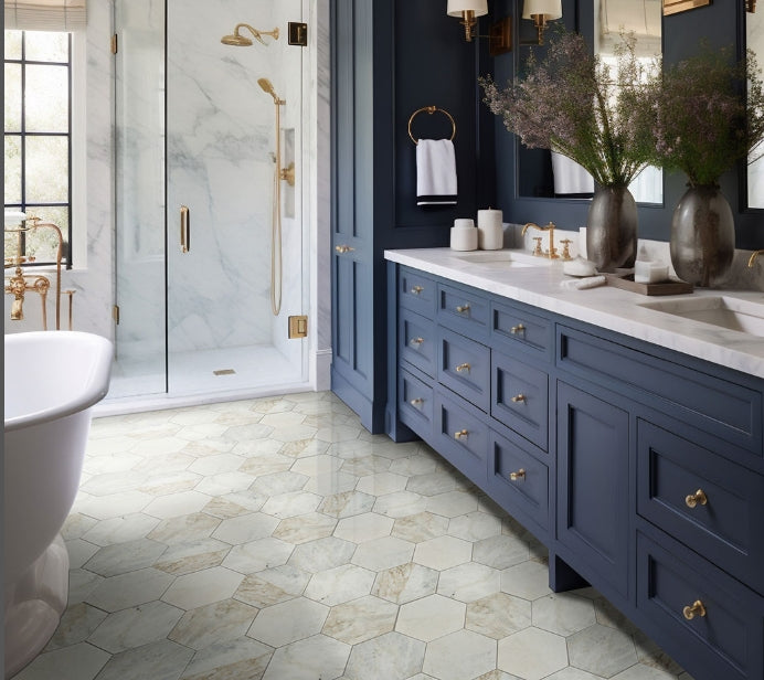 Arabescato Venato 8" Hexagon Honed