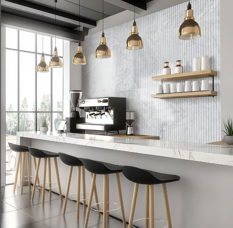 Carrara White Milano Ribbo 12x24 Honed