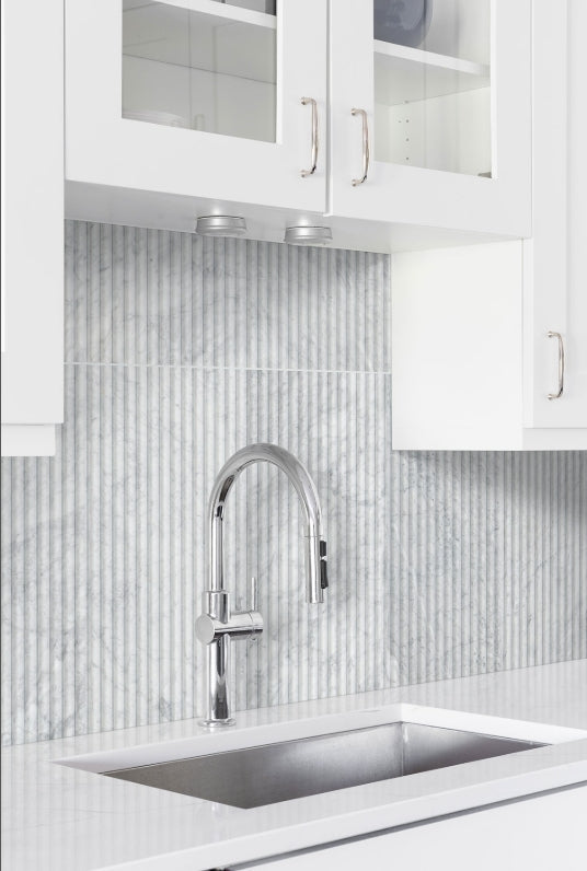 Carrara White Milano Ribbo 12x24 Honed