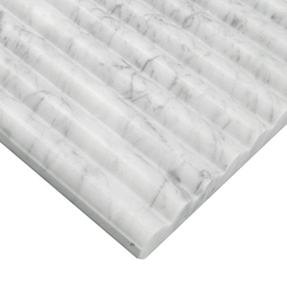 Carrara White Milano Ribbo 12x24 Honed
