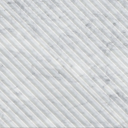 Carrara White Valentino Fluto 12x24 Honed