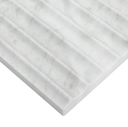 Carrara White Valentino Fluto 12x24 Honed