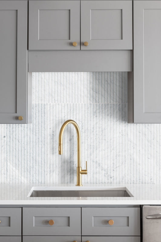 Carrara White Valentino Fluto 12x24 Honed
