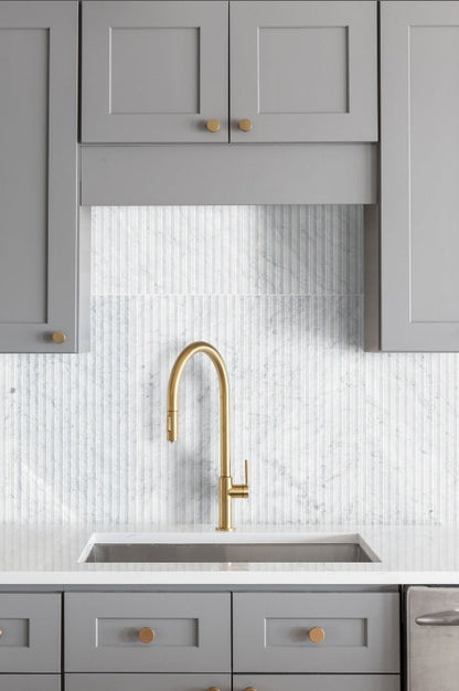 Carrara White Valentino Fluto 12x24 Honed