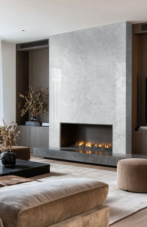 Carrara White Valentino Fluto 12x24 Honed