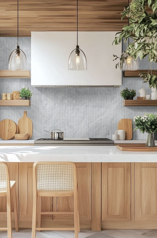 Carrara White Valentino Fluto 12x24 Honed