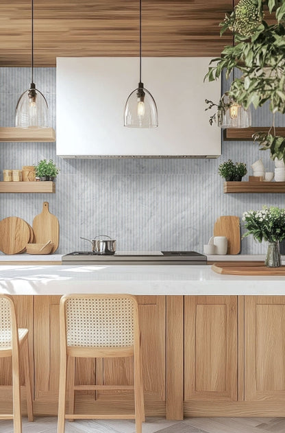 Carrara White Valentino Fluto 12x24 Honed