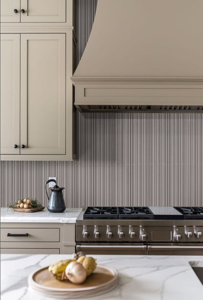 Folk Charcoal Fluted Tile