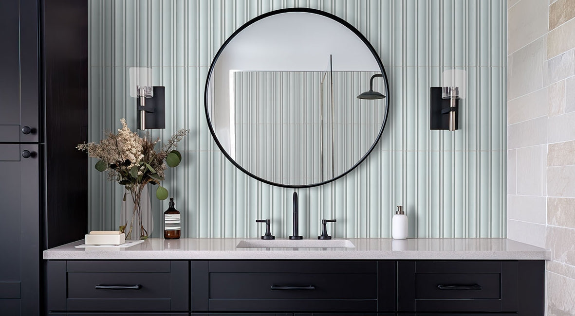 Folk Sky Fluted Tile