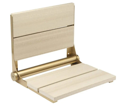 18″ Bilanx Shower Seat in Brushed Gold Finish.