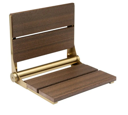 18″ Bilanx Shower Seat in Brushed Gold Finish.