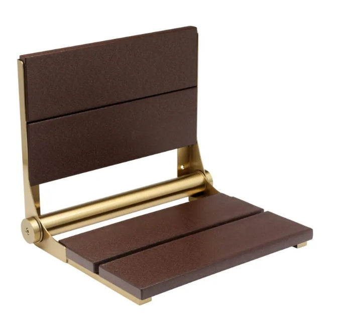 18″ Bilanx Shower Seat in Brushed Gold Finish.